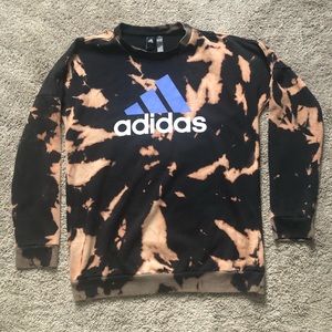 Custom bleach tie dye adidas sweatshirt